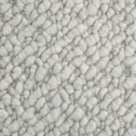 Close-up of light gray tufted carpet texture