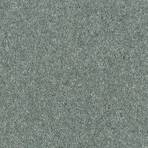 Close-up texture of slate blue-grey cut pile carpet surface.