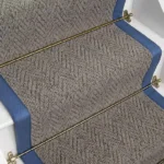 Country Herringbone Elephant Stair Runner on stairs.