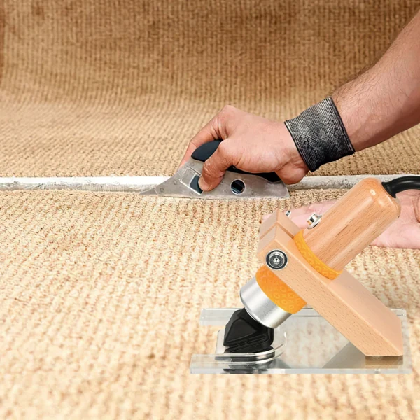 Cutting carpet seam using utility knife and seam iron