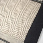Fibre Flooring Chalk Herringbone Stair Runner with a black border. (1)
