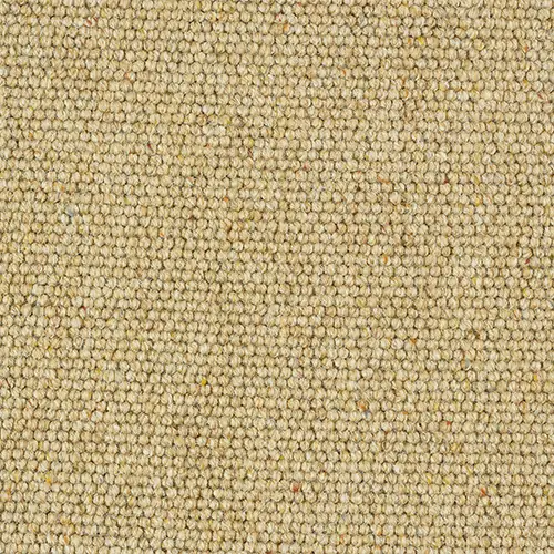 Textured beige loop pile wool carpet close-up swatch